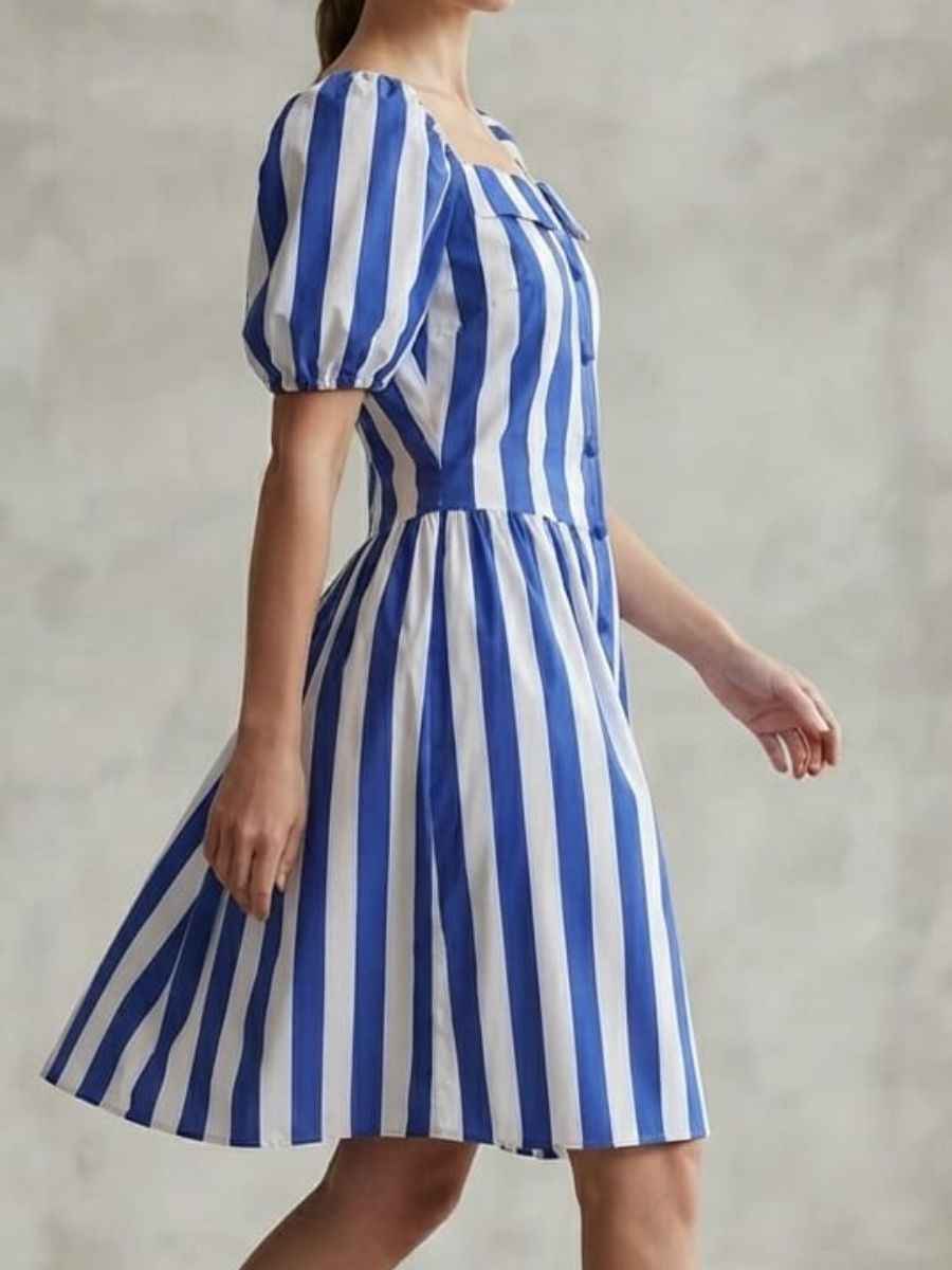 ModaFesta -royal-blue-white-striped-dress