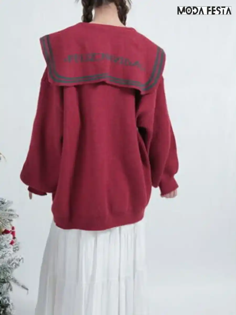 ModaFesta -christmas-knit-t-shirt-red