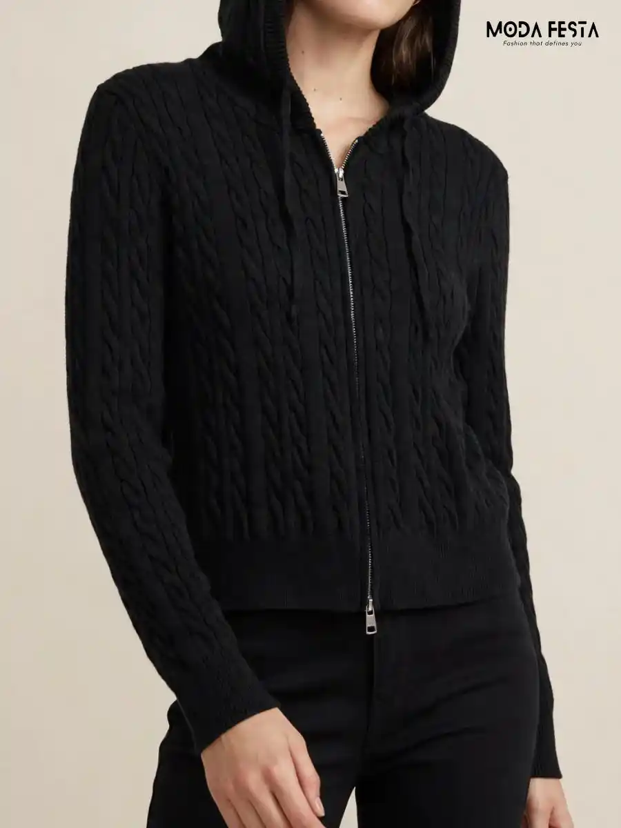 ModaFesta -cable-knit-zip-up-hoodie
