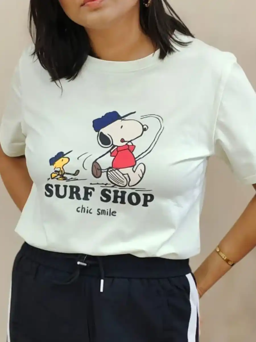 ModaFesta -elegant-snoopy-print-t-shirt-green
