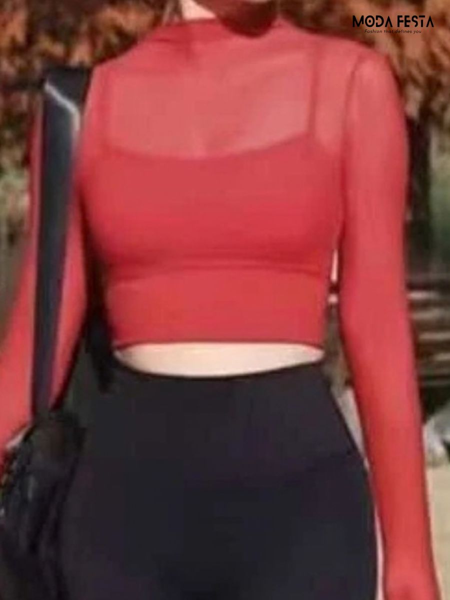 ModaFesta -padded-mesh-top-red-color