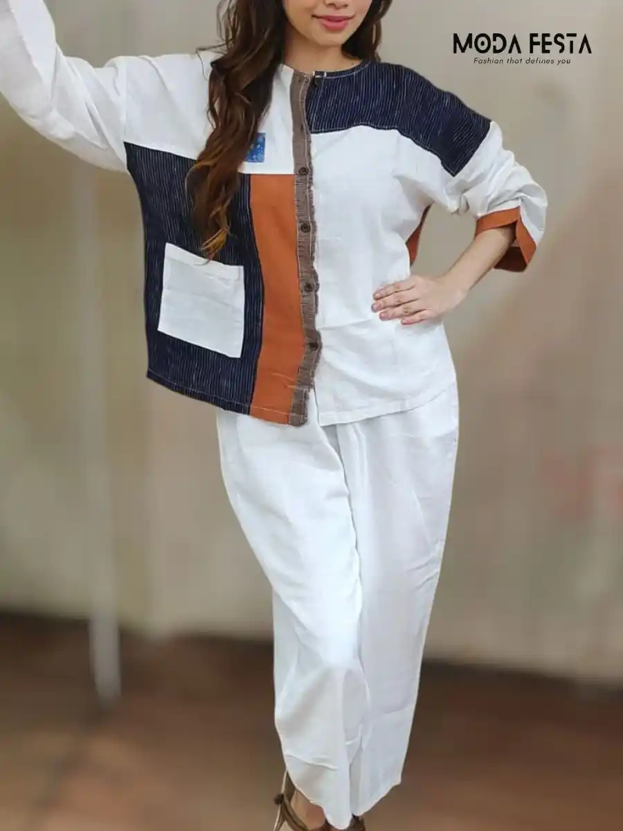 ModaFesta -elegant-patchwork-linen-coord-set-white