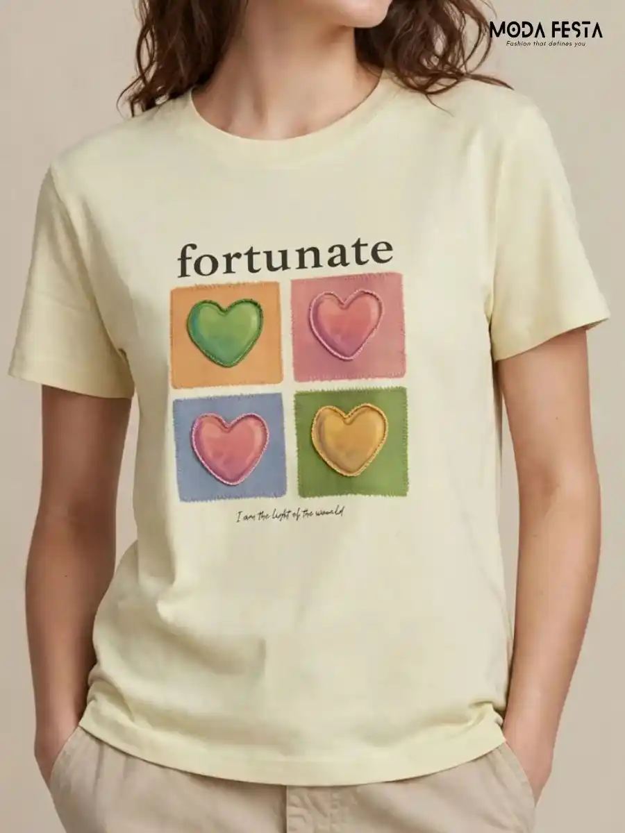 ModaFesta -yellow-graphic-printed-t-shirt
