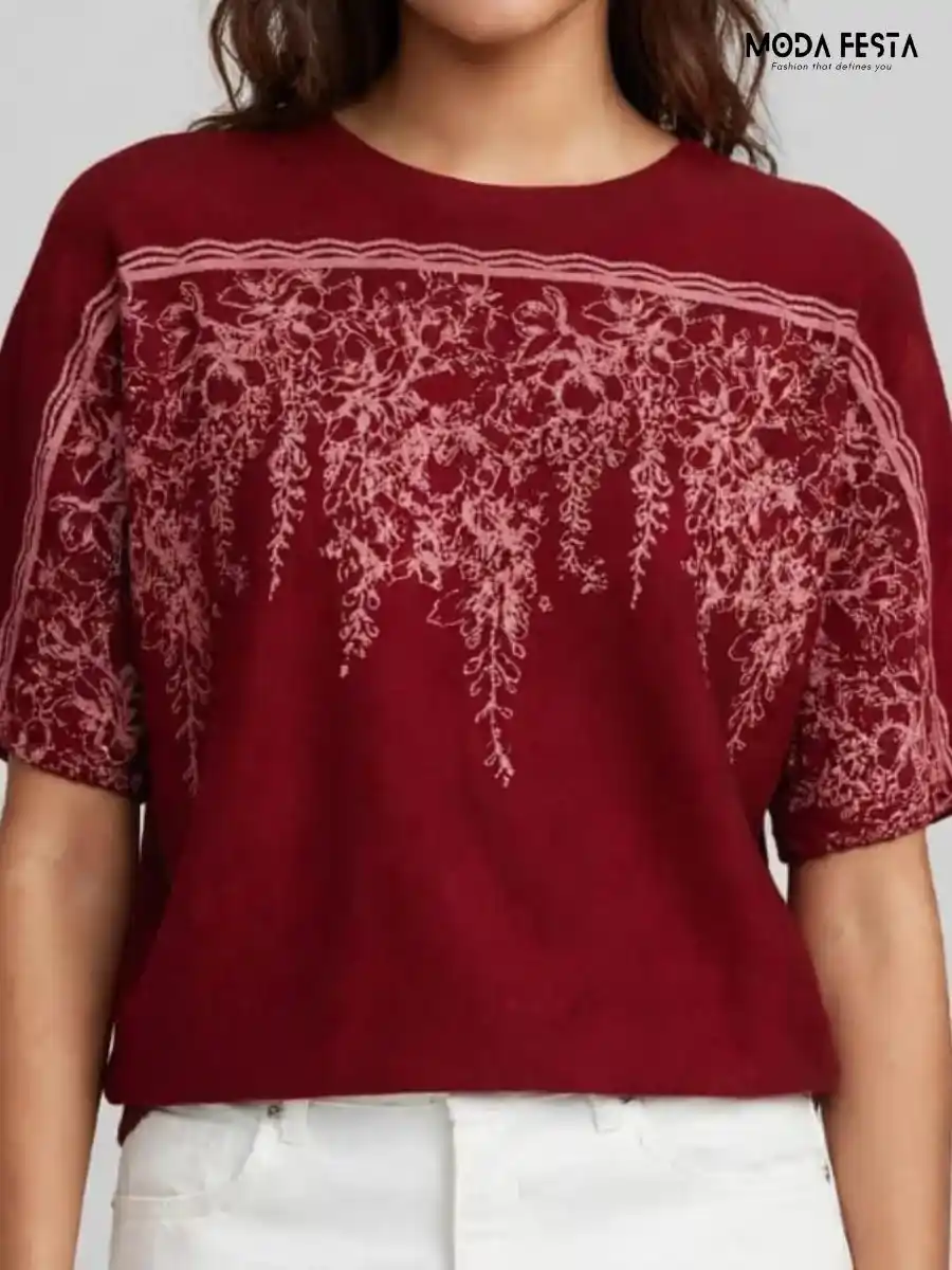 Floral Printed Knit Top