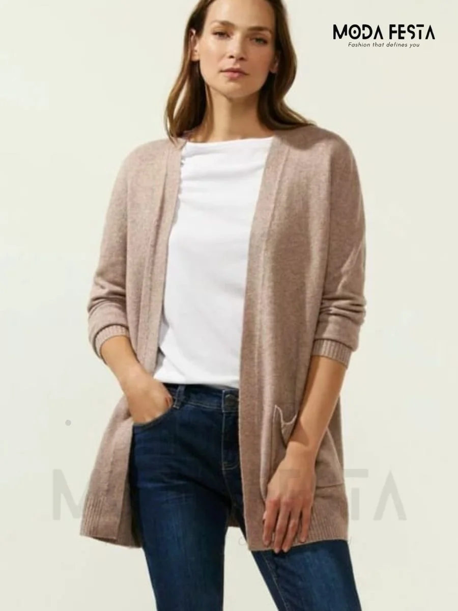 ModaFesta -long-cardigan-shrug-brown