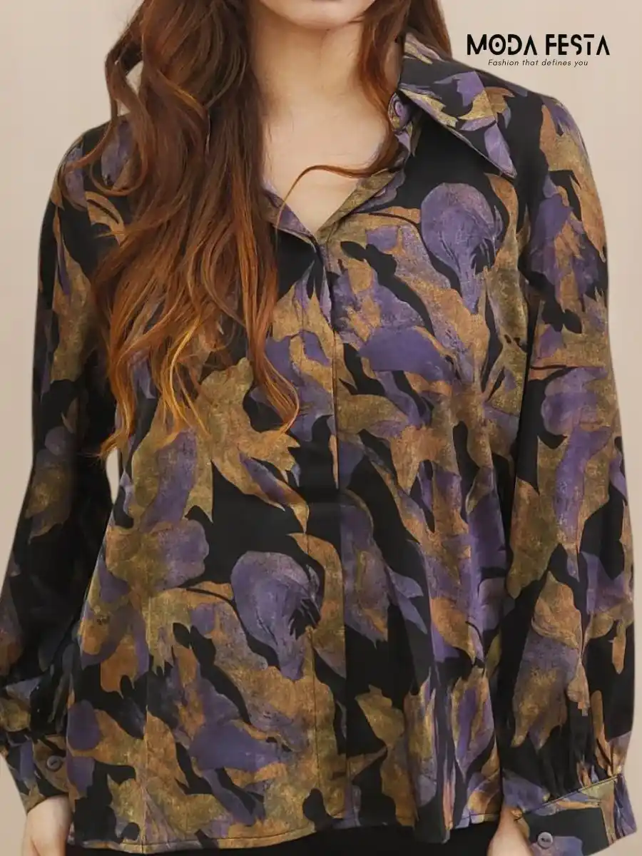 Floral Printed Satin Shirt