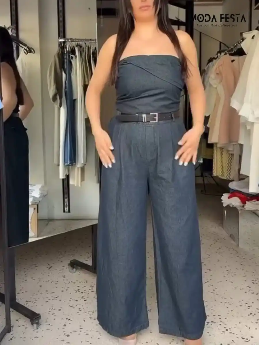 ModaFesta - elegant-denim-style-jumpsuit-blue