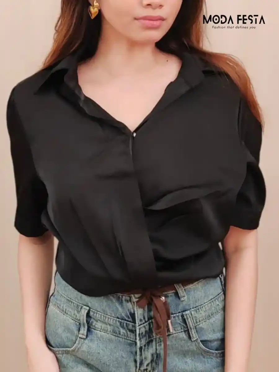Stylish Satin Crop Top