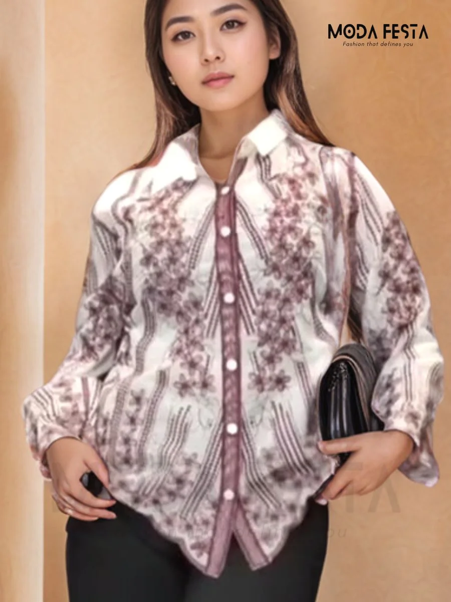 ModaFesta - stylish-linen-embroidery-shirt-beige-with-brown
