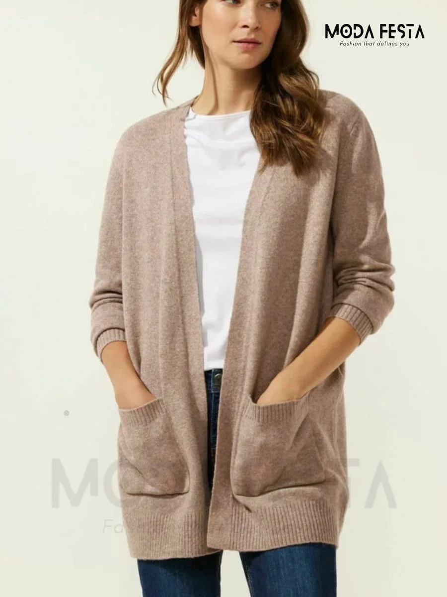 ModaFesta - long-cardigan-shrug-beige
