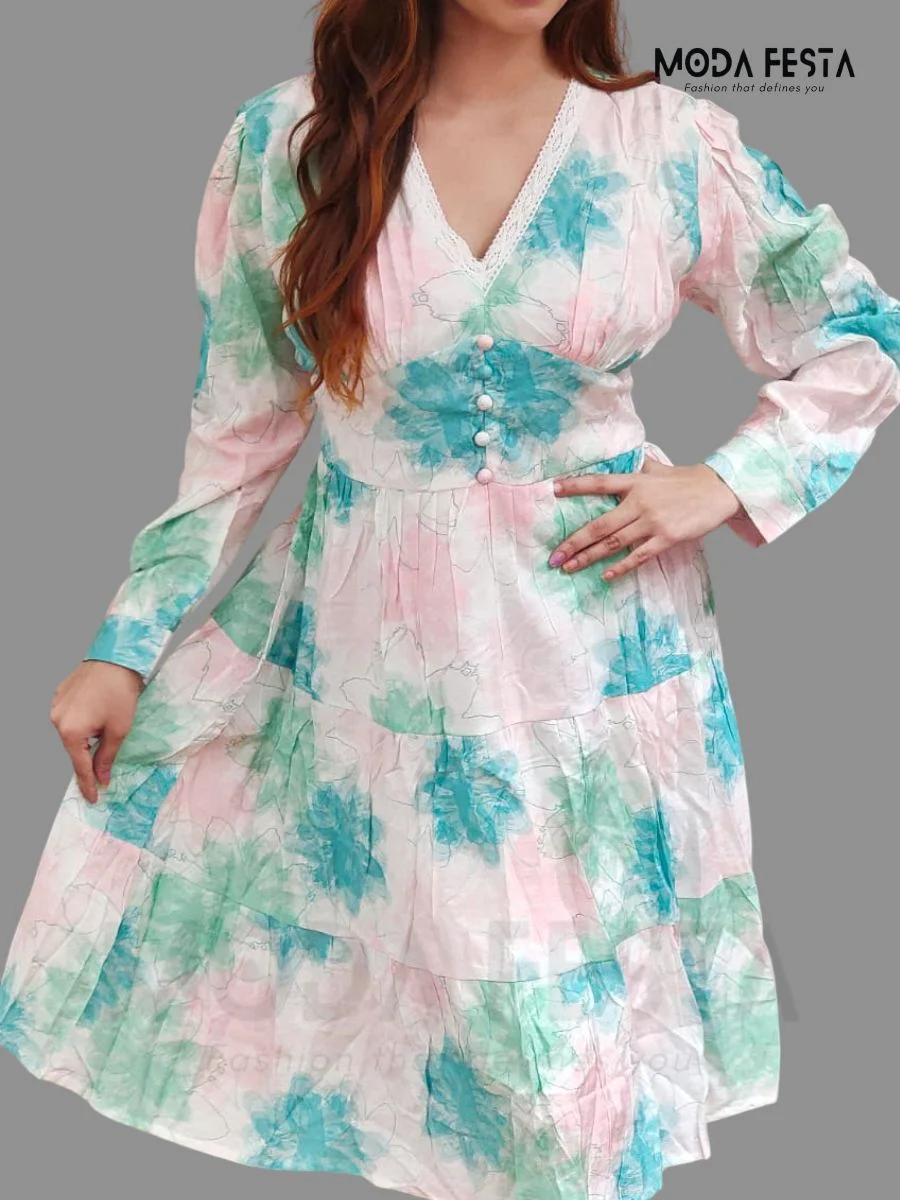 ModaFesta - floral-printed-midi-dress-white