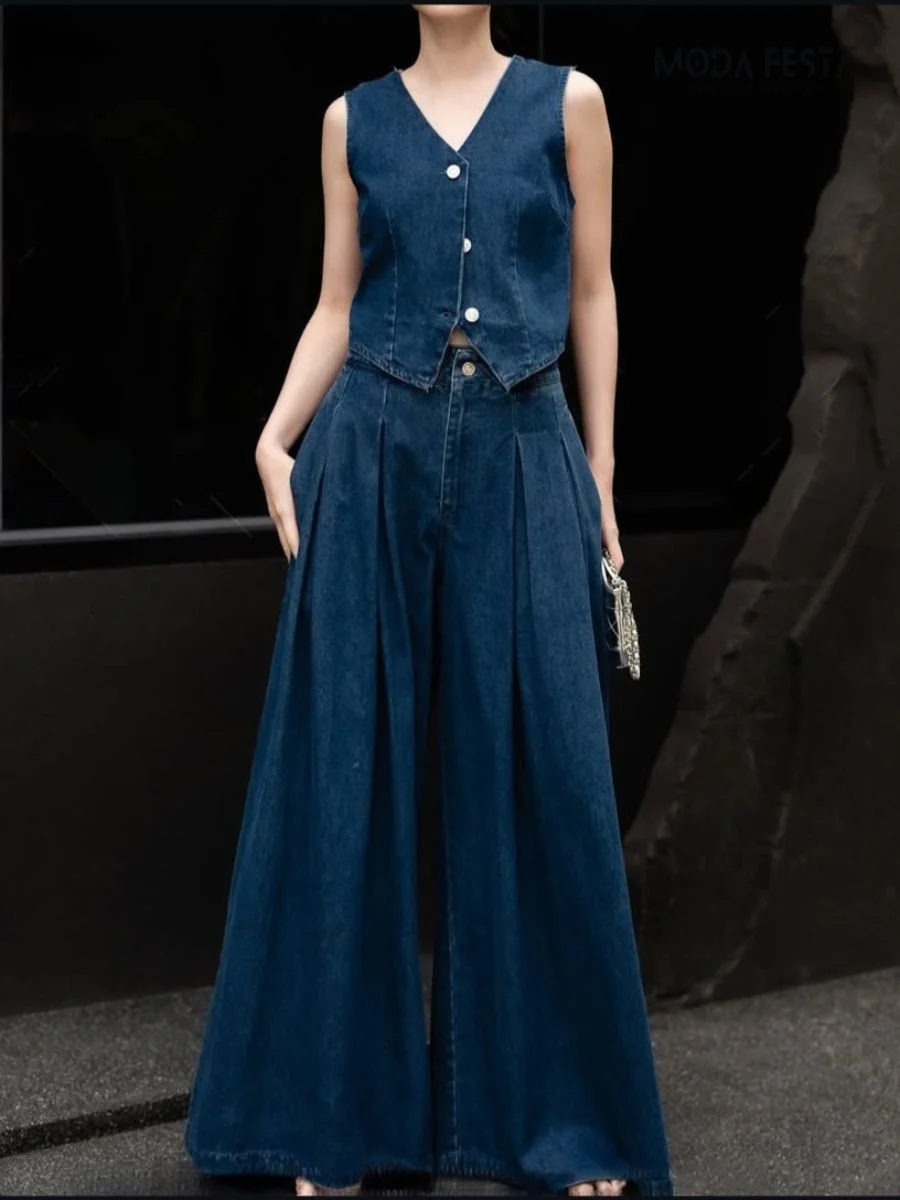 ModaFesta - denim-coord-set-blue
