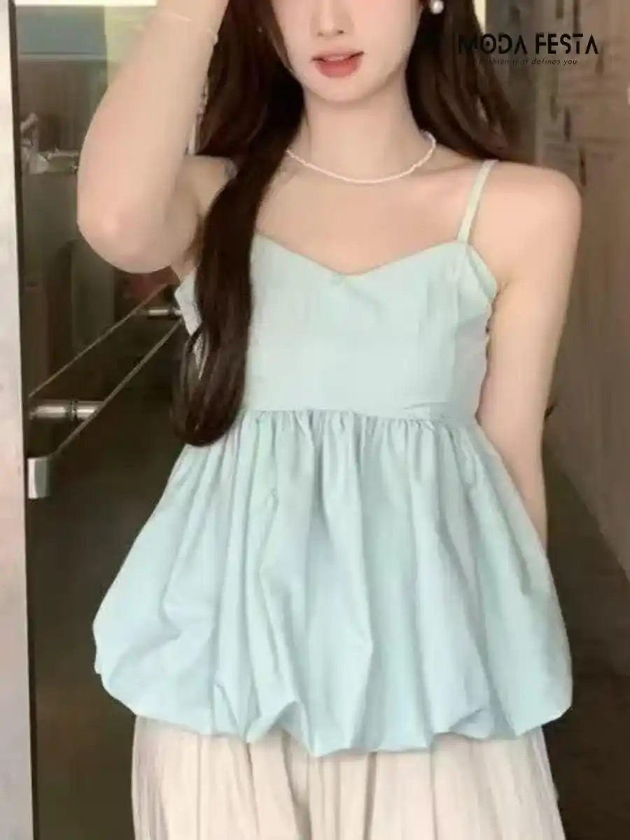 ModaFesta - elegant-baby-dol-top-green