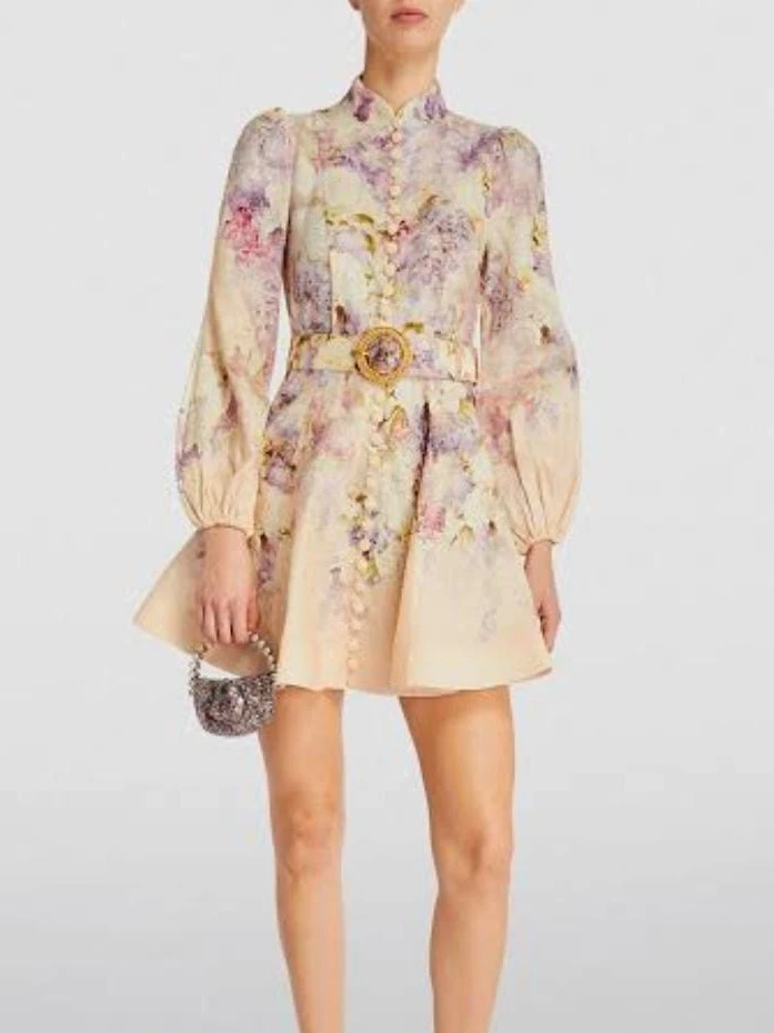 ModaFesta -lyrical-ruffle-mini-dress-lilac-floral