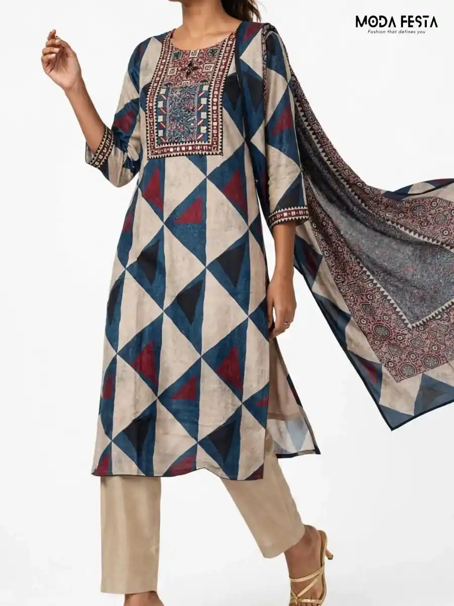 Bandani print kurti set