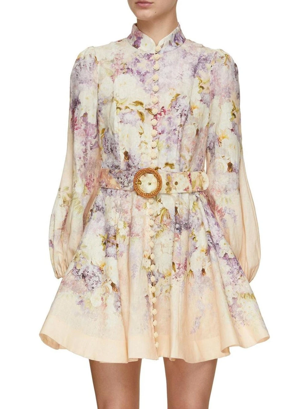 ModaFesta -lyrical-ruffle-mini-dress-lilac-floral