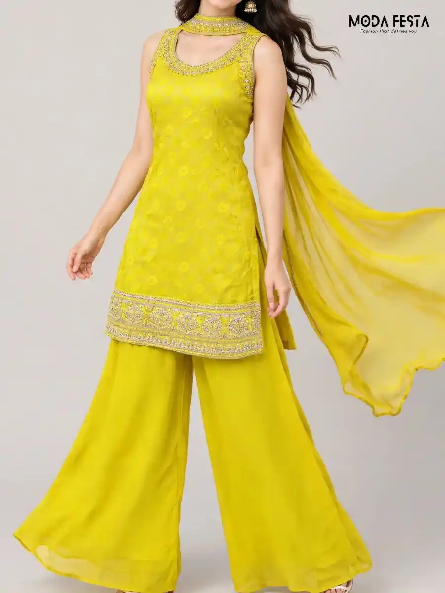 Yellow Plazo Set
