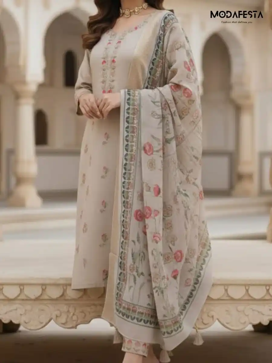 Kurti set beige & Peach