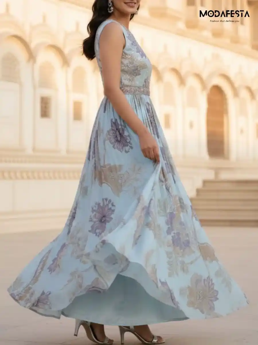 Gown with belt