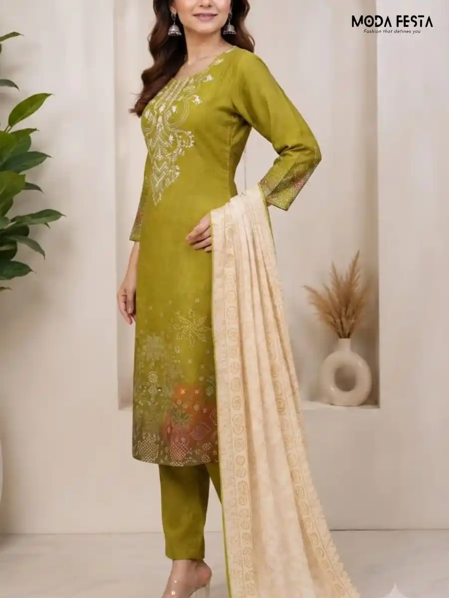 Green Kurti Set