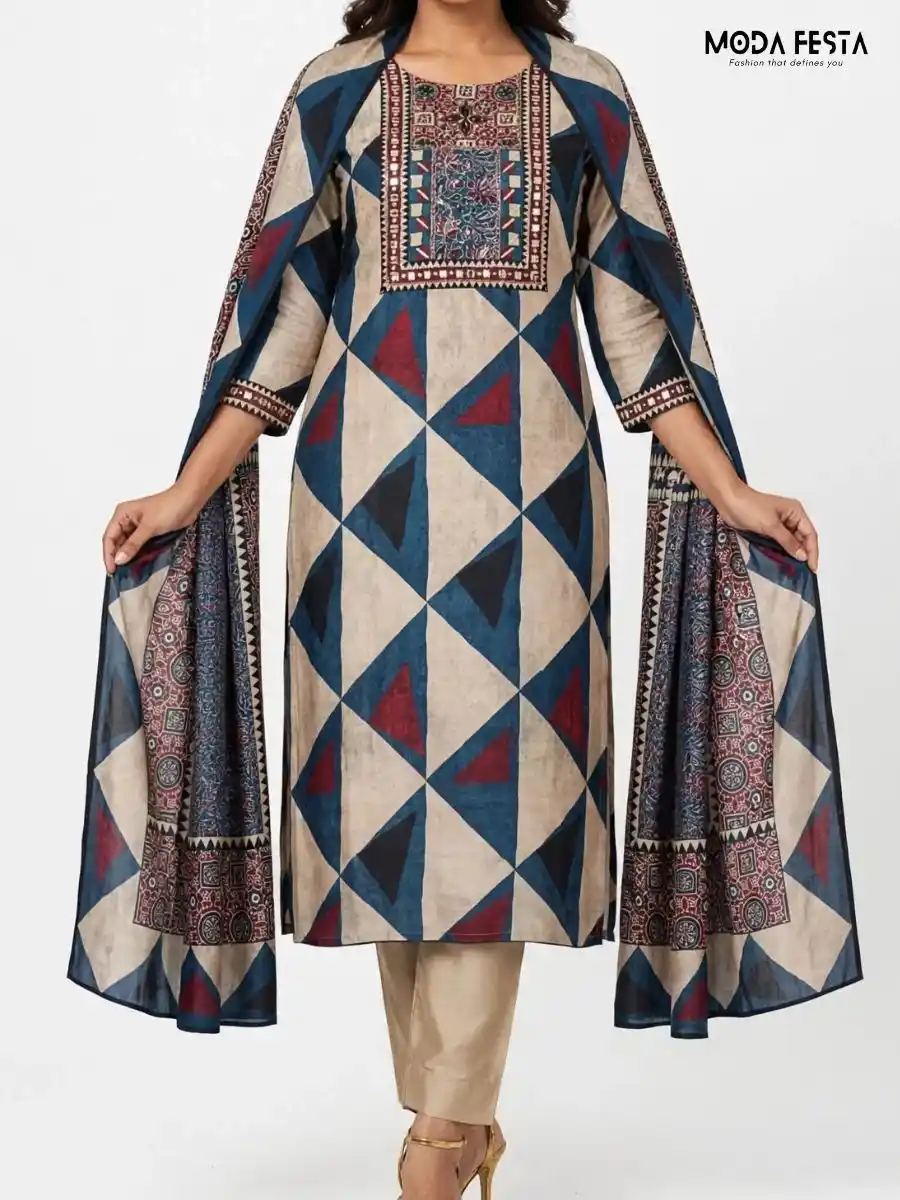 Bandani print kurti set