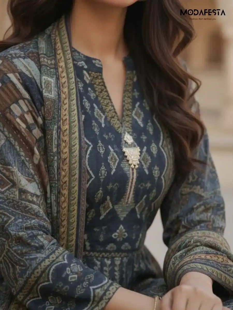 Kurti Pant printed A line long