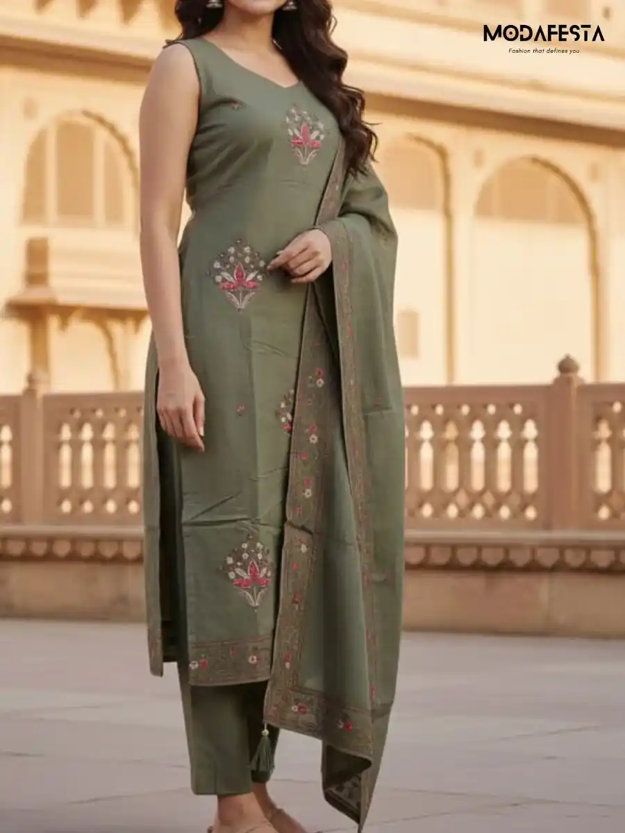 Kurti Pant v neck sleeveless